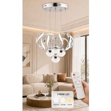 Tavion Lighting Damsel 4 Toplu 3 Renk LED Isıklı Kumandalı Salon Oturma Odası Avize