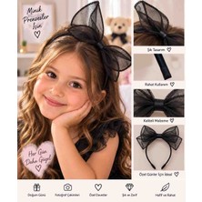 Bade Toka Sepeti 🖤 Siyah Organze Fiyonklu Kız Çocuk Tacı 🎀