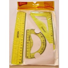 Modellino 3'lü Golden Kit Kırılmaz Esnek Flexible Cetvel Takımı