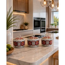 Feray Home Kahvaltılık - 3'lü Şekerlik African Kahverengi Gümüş