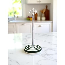 Feray Home Kağıt Havluluk - Yeşil Klasik Zebra Gümüş