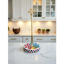 Feray Home Kağıt Havluluk - Damalı Limonlu Desen Gold