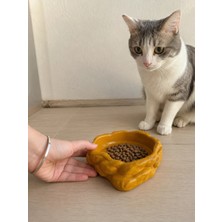 Uslucan Alışveriş Eko Form Model Beton Kedi Köpek Mama ve Su Kabı (16CM*16CM*5.5CM) - Bronz