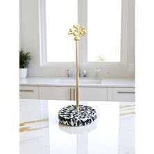 Feray Home Kağıt Havluluk - Gri Leopar Desenli Gold