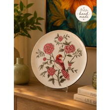 Feray Home Dekoratif Seramik Tabak 30 cm Collection Kuş Desenli