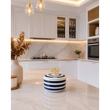 Feray Home Dekoratif Obje - Lacivert Zebra Seramik Şekerlik Gold