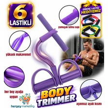 Mrt Bilişim 6 Tüplü Body Trimmer Mekik Çekme Aleti Evde Spor Egzersiz Lastiği Karın Kol Bacak Çalışma 6 Lastik Ekstra Dayanıklı