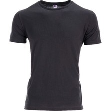 Butik Sade Siyah Basic Sıfır Yaka Penye Tişört
