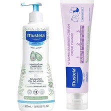 Mustela Yenidoğan Şampuanı 500 ml + Mustela Vitamin Bariyer 1.2.3 Pişik Kremi 100 ml