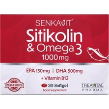 Senkavit Sitikolin Omega 3 + Vitamin B12 30 Softjel Kapsül