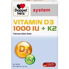 Doppelherz System Vitamin D3 1000 Iu + K2 60 Tablet