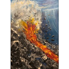 Tokyo Sanat Ateşin Denize Yolculuğu Yağlı Boya Tablo