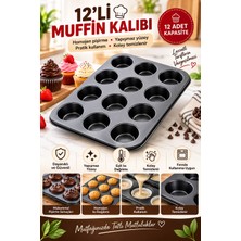 12’li Muffin Kek Kalıbı – Dayanıklı, Çok Amaçlı Fırın Kalıbı