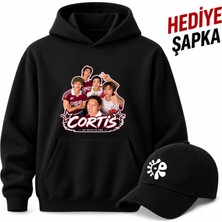 BarsDepo Cortıs Baskılı Sweatshirt Hoodıe %100 Pamuk ( Sapka Hedıyelı )