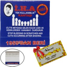 Atamanstore Iha Kibrit Kantaşı 1 Adet 20'li Kart, ( 1 Kartta 20 Adet Kullan-At Kan Taşı ) Kanama Durdurucu | 1 Adet Shark Chrome 5'li Jilet