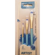 Modellino 3'lü Kesik Uçlu Akrilik Boya Yağlı Boya Artist Brushes Pastel Renkler Resim Fırçası Synthetic Fibr-Brush No: 2-6-10