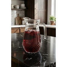 iselahome Clarion Kristal Desenli Cam Sürahi 1,8 Litre Şeffaf