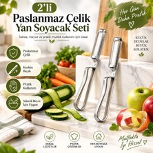 Tasarım Evi 2 Adet Paslanmaz Metal Yan Soyacak Sebze Meyve Soyacağı