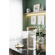 iselahome Lunavia Bambu Vakum Kapaklı Cam Sürahi 1000 ml