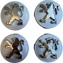 Küb-Ay Ticaret Uyumlu Peugeot Jant Göbeği 60 Mm-4 Lü Set Gümüş Gri