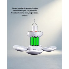 Güneş Enerjili USB Şarjlı 5 Kanatlı LED Kamp Lambası