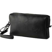 Elitaş Deri Hakiki Deri El Çantası Clutch Çanta Portföy Çanta Organizer Clutch Kahverengi