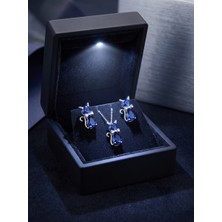 Papatya Silver 925 Ayar Gümüş Zarif Kişiye Özel Doğum Taşlı Kedi Kolye Küpe Set.rose.gold.rodaj Renk Seçeneği