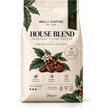 Melli Coffee Mellı Coffee House Blend Öğütülmüş Filtre Kahve 1 kg – Orta Kavrum – Çikolata, Karamel ve Fındık Notaları