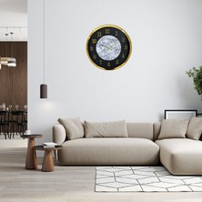 GV Home Gold Mermer Desenli Modern 52 x 52 cm Duvar Saati