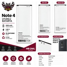 MR OWL Samsung Galaxy Note 4 Uyumlu EB-BN910BBE 3200 Mah Li-Ion Batarya