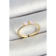 GV Home Mey Ithalat® Pirinç Fiyonk Figürlü Zirkon Taşlı Gold Renk Ayarlanabilir Kadın Yüzük