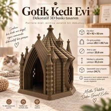 3D Gotik Kedi Evi Harry Potter Şato