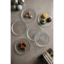 iselahome Merina Mini Tatlı/pasta Cam 16 cm Dik Kenar Sunum Tabağı-6'lı