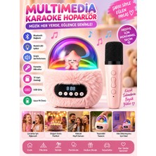 Azurtech Bluetooth Karaoke Hoparlör Mikrofonlu Renkli LED Işıklı Kablosuz Taşınabilir Hoparlör