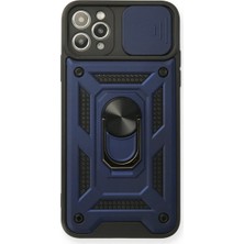 SS Home Concept Apple Iphone 11 Pro Kılıf Pars Lens Yüzüklü Silikon - Lacivert