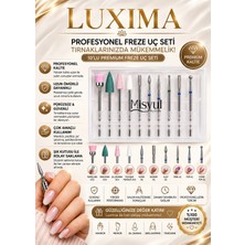 Luxima 10 Parça Elmas Freze Ucu Elektrikli Törpü Makinesi Manikür Uçları 2,4mm