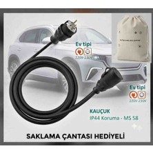 Hes Kablo Araç Şarjı Uyumlu (5-40 Metre) 3x4 Ttr Yüzde 100 Tam Bakır Kalın Kablo 16A-3.5KW-220-250VOLT. Uzatma Seyyar.  Çanta Hediyeli Yağmur Altında Kullanabilir.