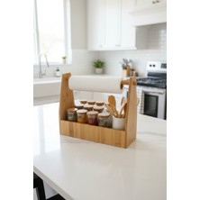 iselahome Bamora Bambu Kağıt Havluluk ve Çok Amaçlı Organizer Stand 27 cm