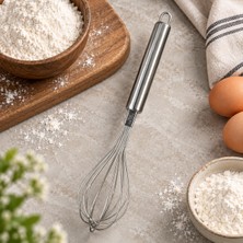 Büyük Boy Balon Çırpıcı Metal Saplı Manuel Yumurta Krema Hamur Karıştırıcı Mutfak Çırpma Teli Sariva Home