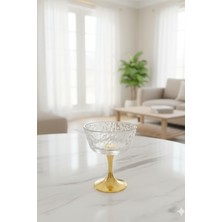 iselahome Aurella Gold Ayaklı Cam Sunumluk 6’lı Set-Şekerlik Lokumluk Kahve Yanı Ikramlık
