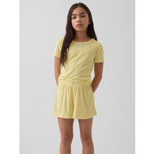 Gap Kız Çocuk Sarı Recycled Pointelle Pijama Şort