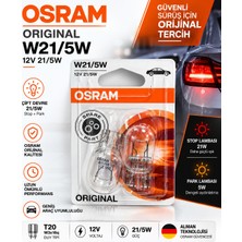 Osram T20 W21/5W Original  12V 21/5W W3X16Q Çift Devre Stop Park Ampulü 2 Adet
