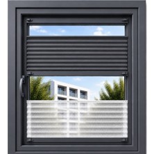 Sineklikstore Perde + Tül Çift Sistem Plise Perde - Cam Balkon Perdesi - Ofis Perdesi - Mutfak Perdesi - Salon Perdesi