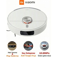 Xiaomi 10000 Pa Yüksek Emiş Gücü Performanslı Akıllı Robot Süpürge ve Paspas, Saç Dolaşma Önleyici Teknolojili, Halı Tanıma Fonksiyonu + Tiftik Cihazı