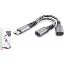 HCS Hadron GJ-017 Type-C To 2-Type-C F Kablo Car Şarj 100W Siyah (Kdo)