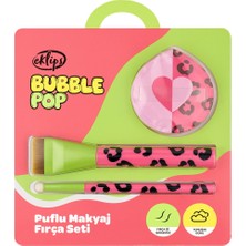 Eklips Bubblepop 2'li Makyaj Fırça Puf Seti (Kontür Fırçası + Kapatıcı Fırçası + Makyaj Pufu)