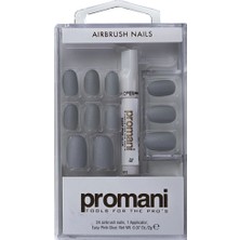 2 Adet Promani Mat Antrasit Gri Takma Tırnak Kiti 24'lü