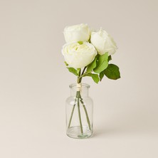 Matmel Deco Vazolu Gül - Beyaz - 29 cm