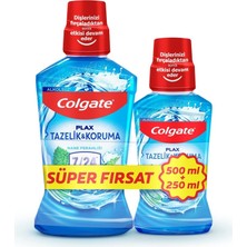 3 Adet Colgate Plax Blue Nane Ferahlığı Ağız Bakım Suyu 500 ml + Plax Green Taze Nane Ağız Bakım Suyu 250 ml