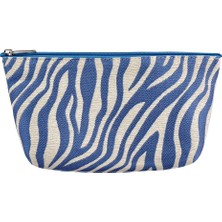 Eklips Mavi Zebra Makyaj Çantası
